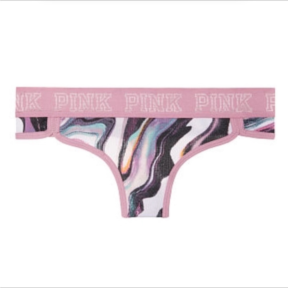 New Victoria’s Secret PINK Logo Thong - XSmall